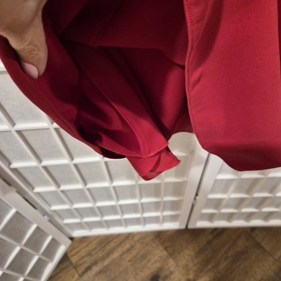 Armani Collezioni Silk Red Ruched Sleeveless Dress Sz 4 - Picture 6 of 9